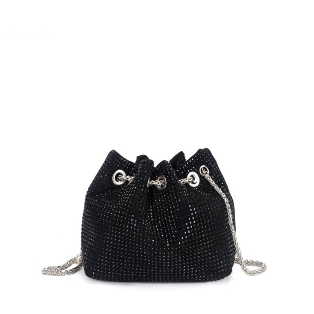 Black Rhinstone sling cum potli bag - Picture 14 of 17